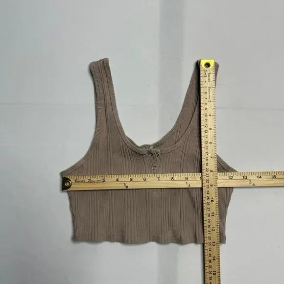 Garage Mini Cropped Size Medium Creamy Light Brown Tank - Picture 2 of 4
